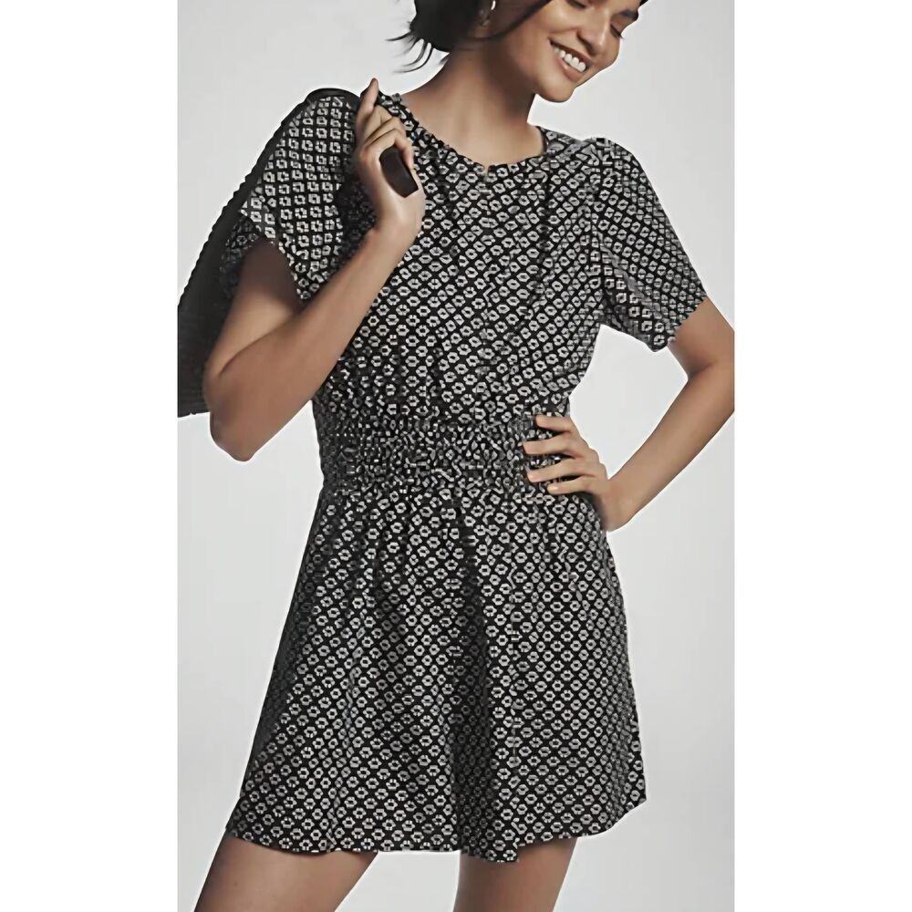 Anthropologie The Somerset black&white romper sz Large
